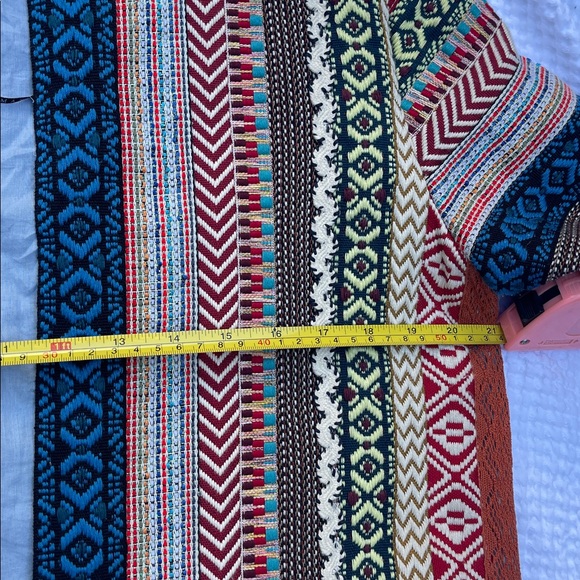 Zara Embroidered Jacquard Coat Jacket Festival - Picture 15 of 16